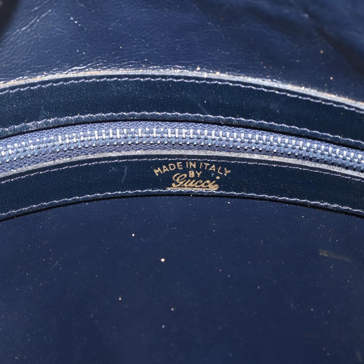 GUCCI GG Supreme Sherry Line Shoulder Bag PVC Navy Gold Red Auth BAZ856