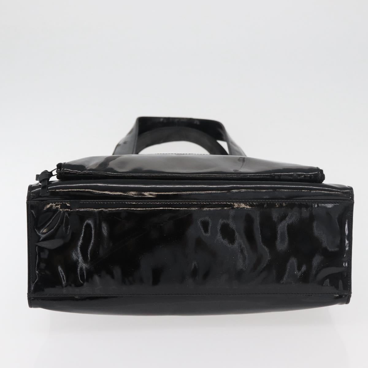 CHANEL COCO Mark Tote Bag Patent leather Black Gold CC Auth BAZ868