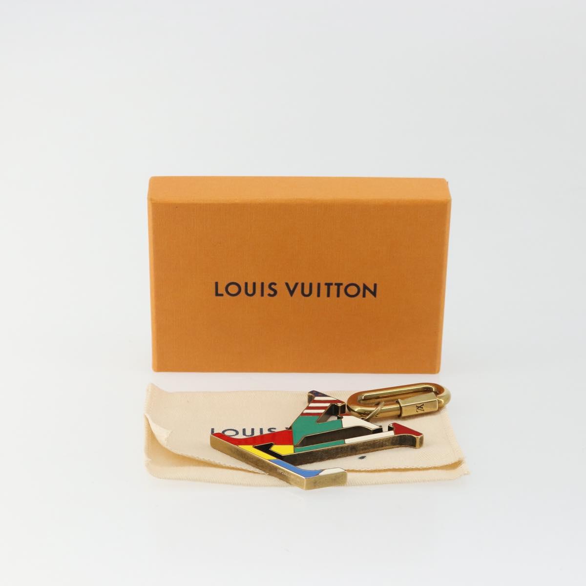LOUIS VUITTON Bijoux Sac LV Flag Key Holder metal Gold Tone MP2484 Auth BAZ874A