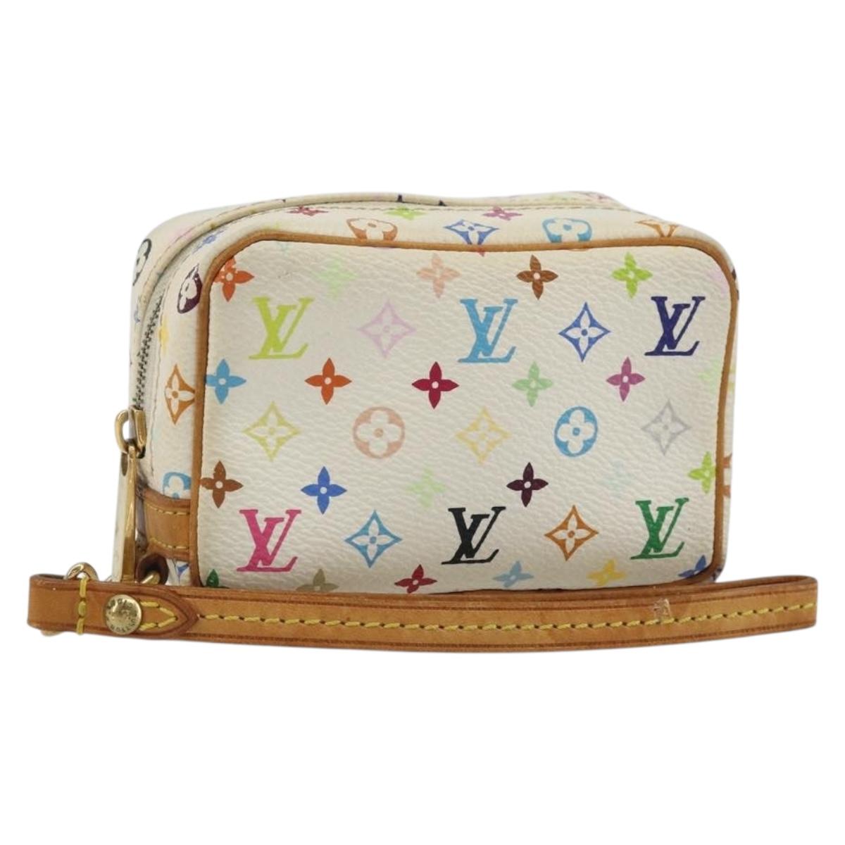 LOUIS VUITTON Monogram Multicolor Trousse Wapity Pouch White M58033 Auth BAZ880A