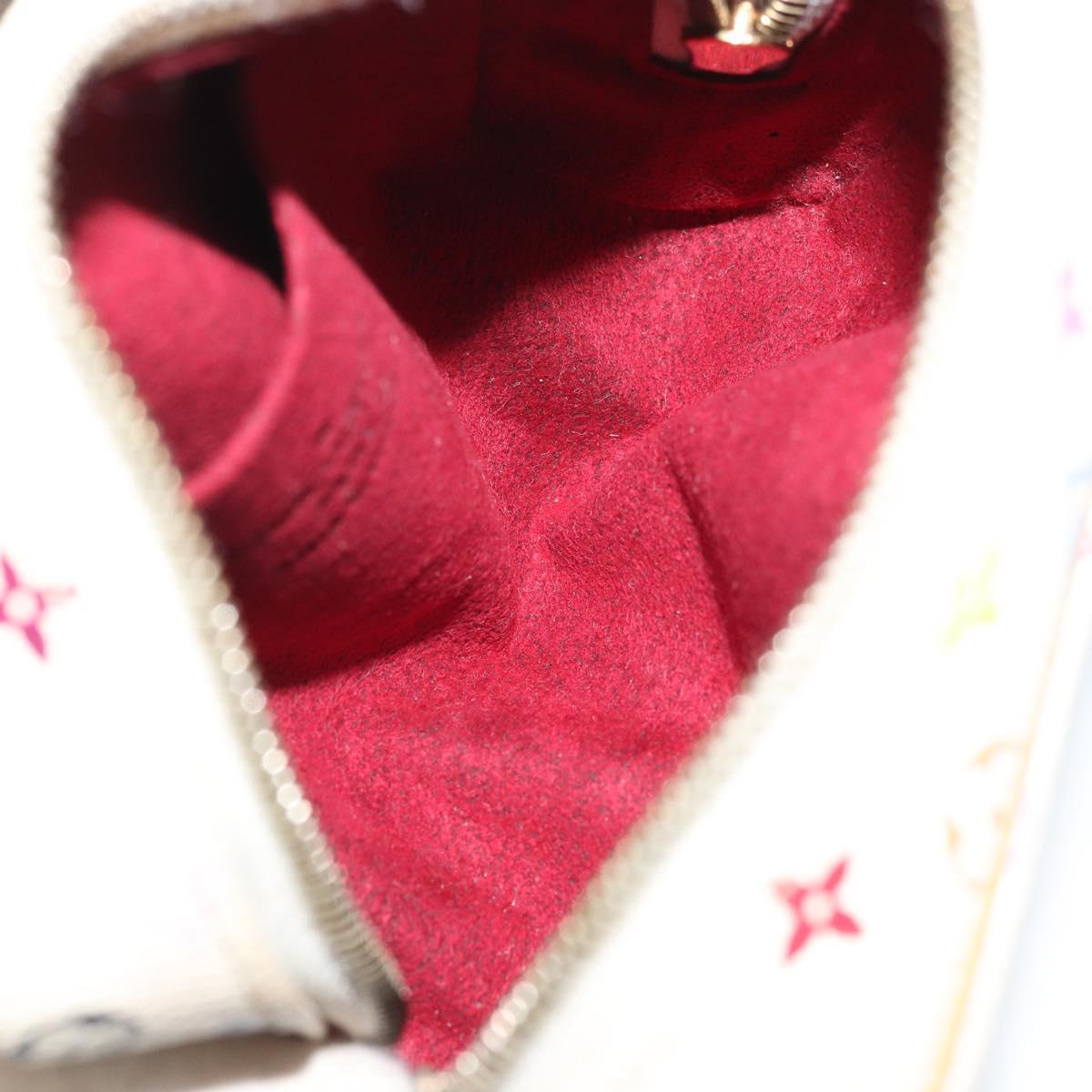 LOUIS VUITTON Monogram Multicolor Trousse Wapity Pouch White M58033 Auth BAZ880A