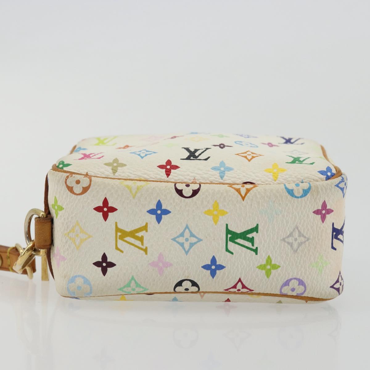 LOUIS VUITTON Monogram Multicolor Trousse Wapity Pouch White M58033 Auth BAZ880A