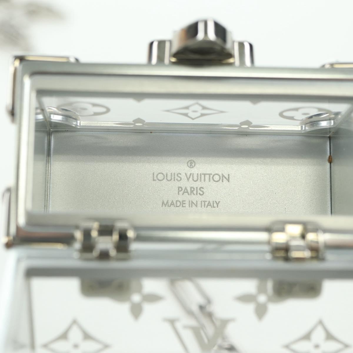 LOUIS VUITTON Trunk Box Pouch Bag metal Silver M00752 LV Auth BAZ882SAM