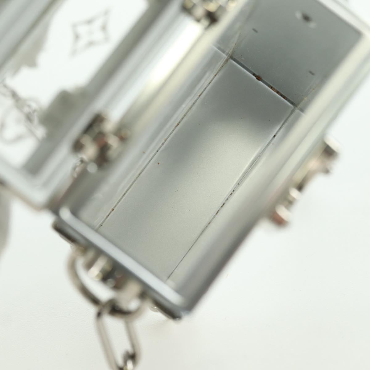 LOUIS VUITTON Trunk Box Pouch Bag metal Silver M00752 LV Auth BAZ882SAM