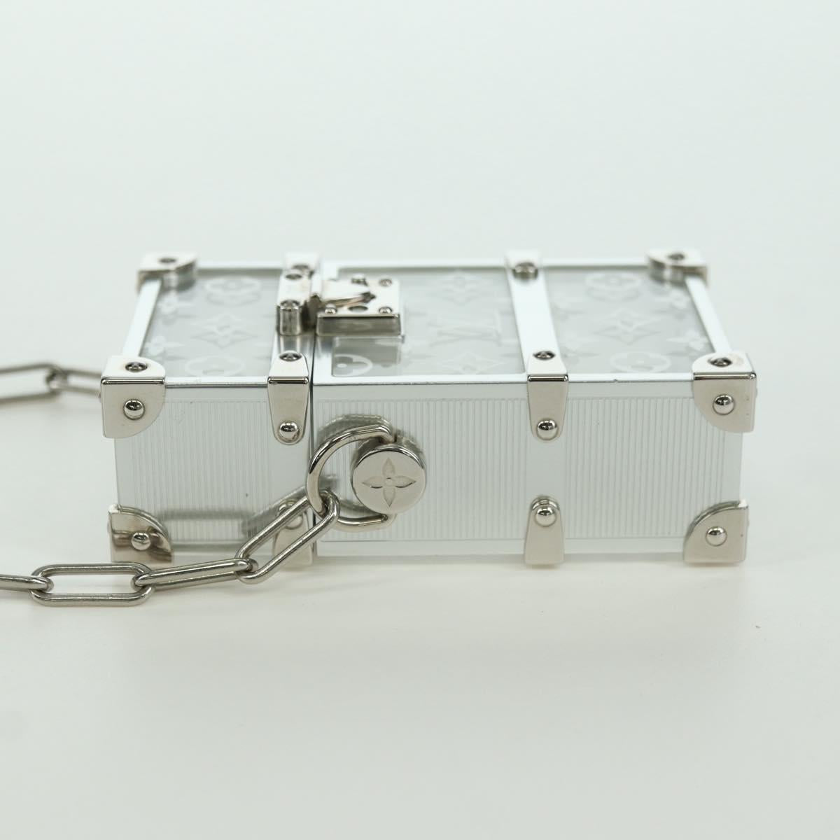 LOUIS VUITTON Trunk Box Pouch Bag metal Silver M00752 LV Auth BAZ882SAM