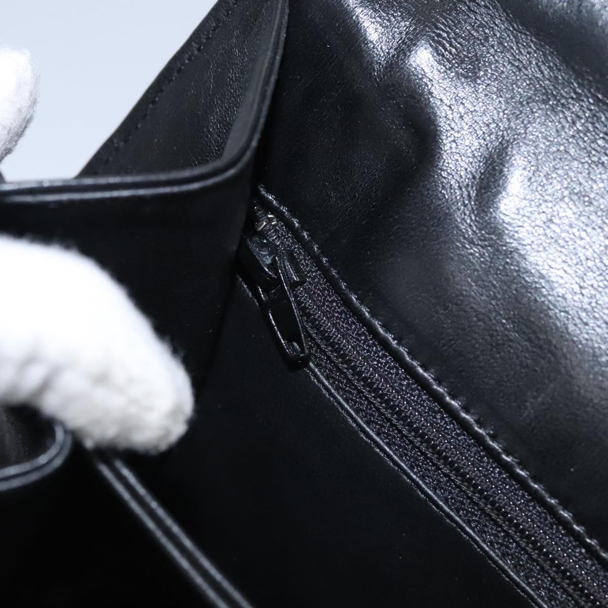 BALLY Hand Bag Leather Black Gold Auth BD031