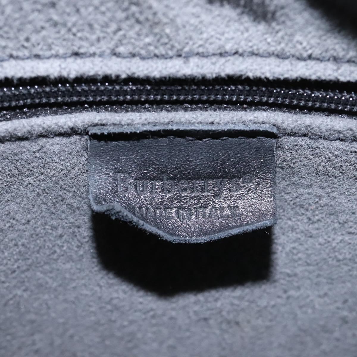 Burberrys Nova Check Shoulder Bag PVC Leather Gray Gold Auth BD032