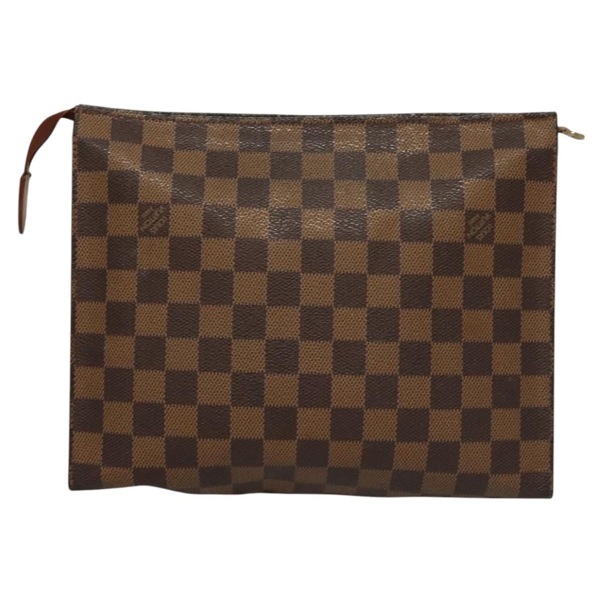 LOUIS VUITTON Damier Ebene Posh Toilette 26 Pouch N47543 LV Auth BD042