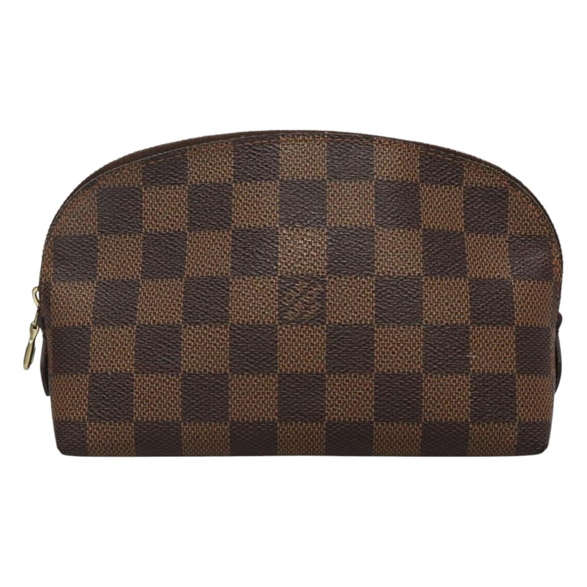 LOUIS VUITTON Damier Ebene Pochette Cosmetic PM Pouch N47516 LV Auth BD043