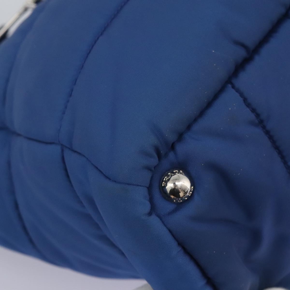 PRADA Hand Bag Nylon 2way Blue Silver Auth BD054