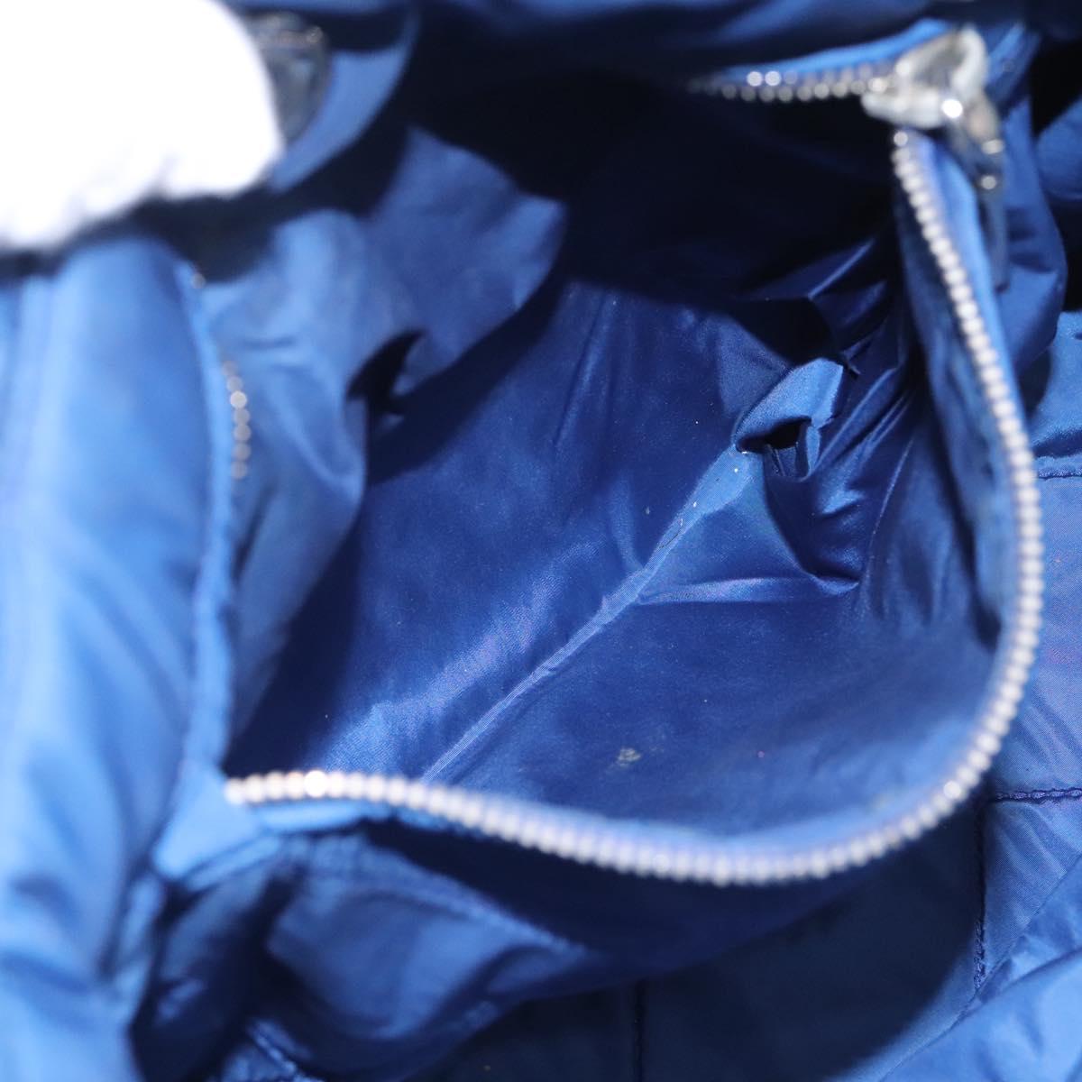 PRADA Hand Bag Nylon 2way Blue Silver Auth BD054