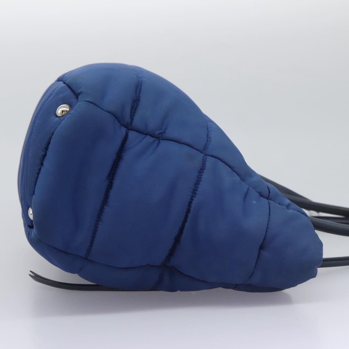 PRADA Hand Bag Nylon 2way Blue Silver Auth BD054