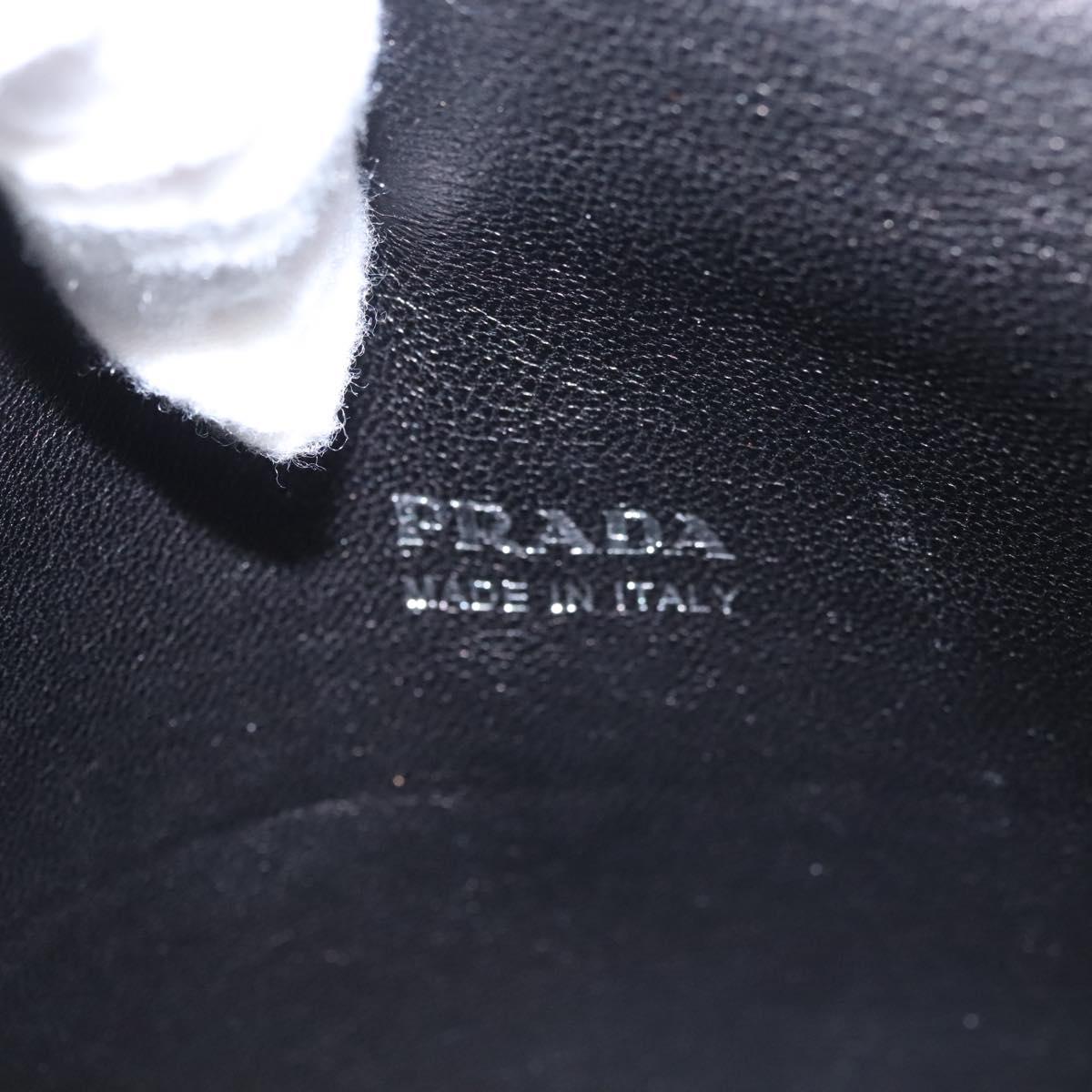 PRADA Chain Hand Bag Leather 2way Silver Auth BD055AV