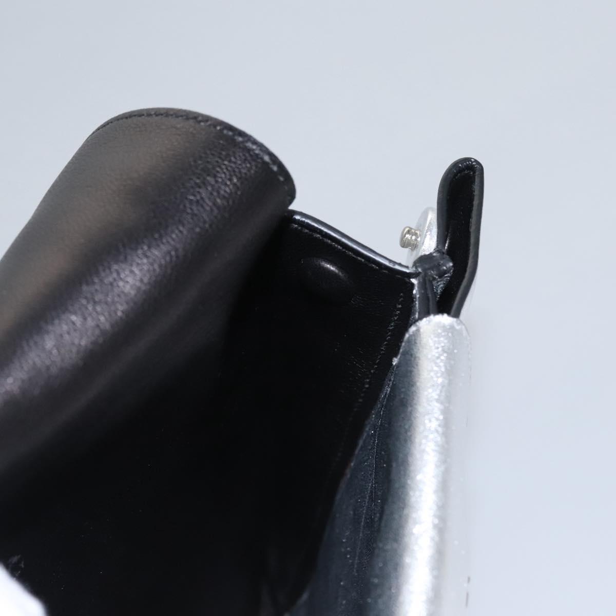 PRADA Chain Hand Bag Leather 2way Silver Auth BD055AV