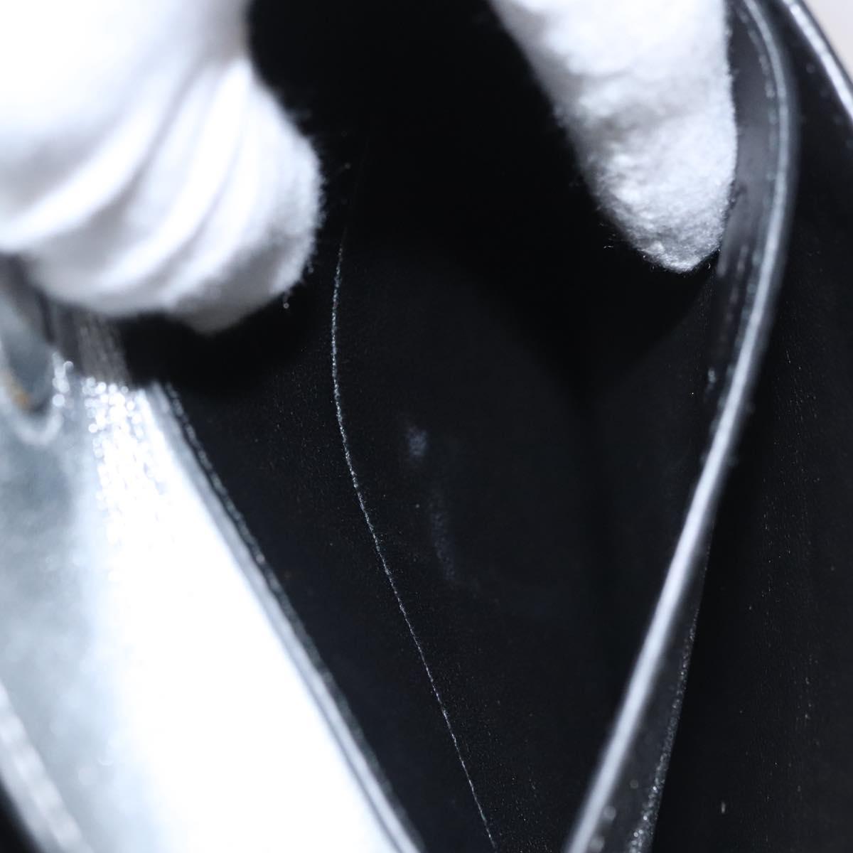 PRADA Chain Hand Bag Leather 2way Silver Auth BD055AV