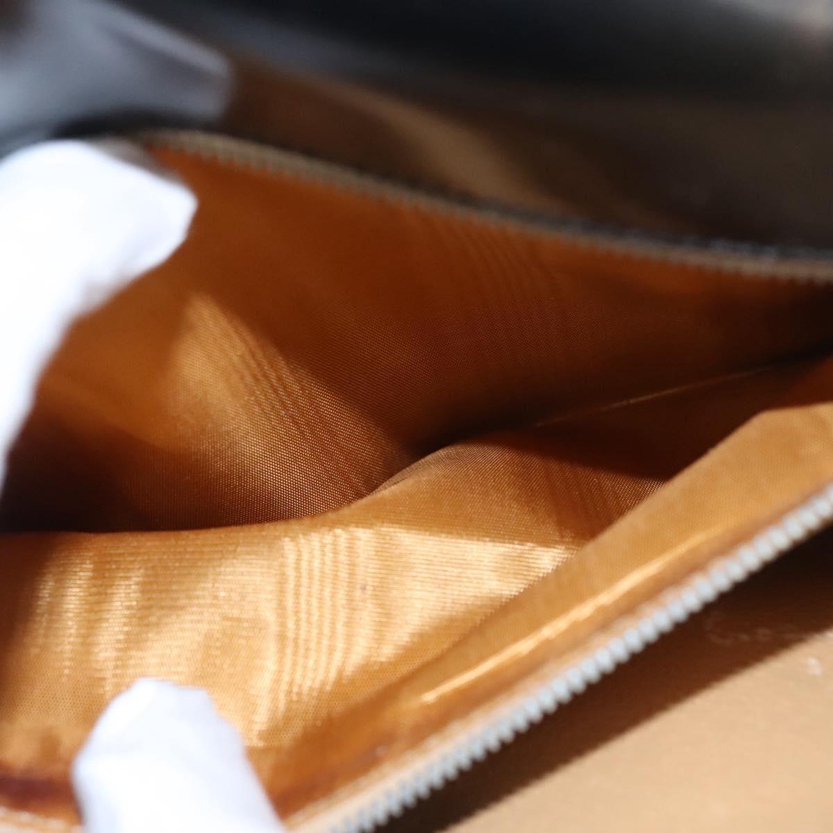 CELINE Hand Bag Leather Black Gold Auth BD058V