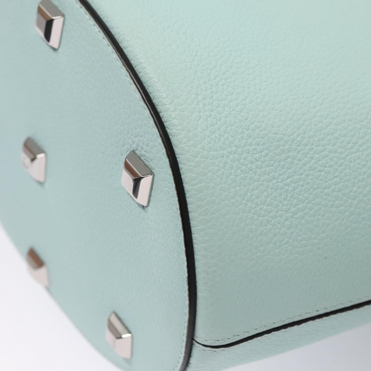 Salvatore Ferragamo Gancini Shoulder Bag Leather Silver Peppermint Auth BD070AV