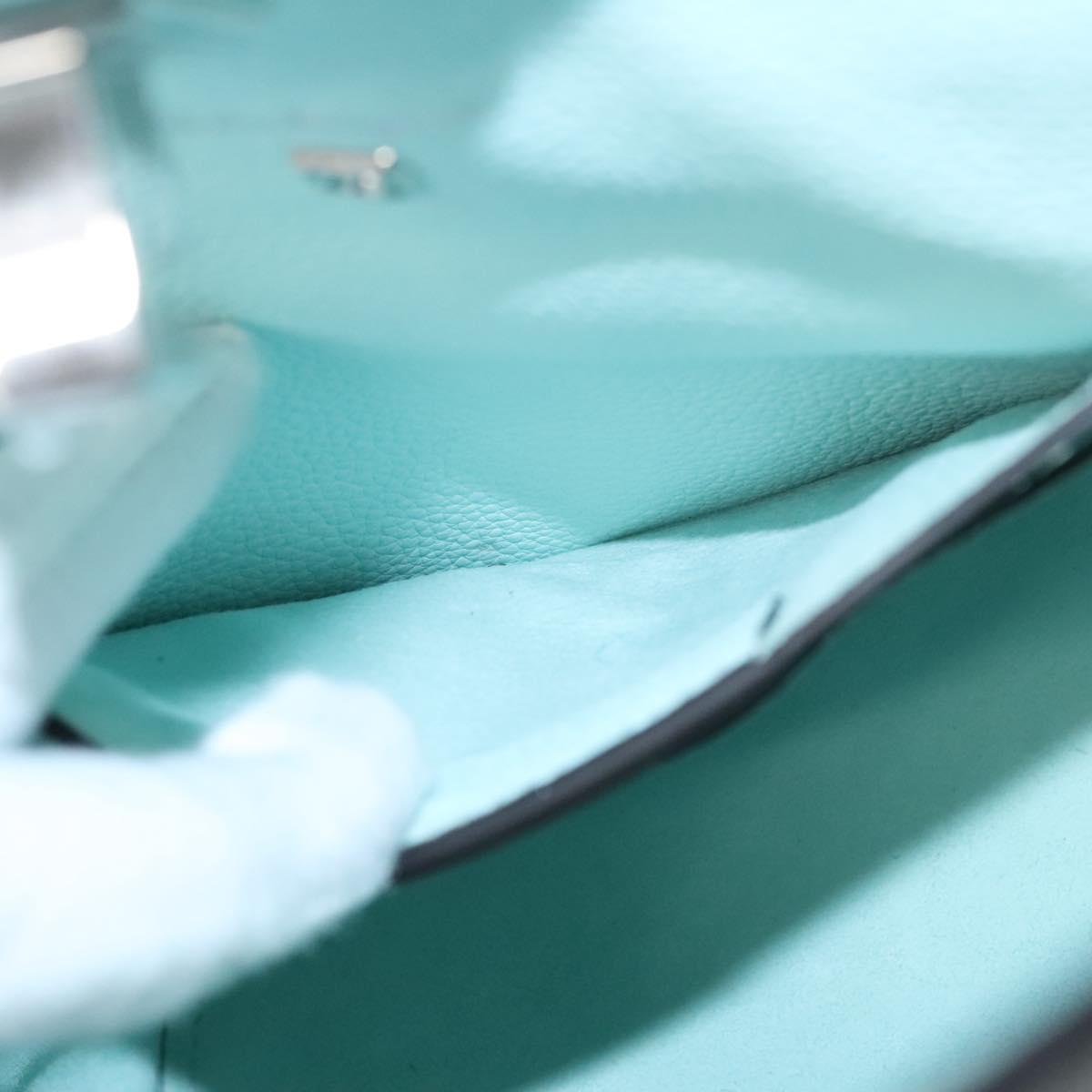 Salvatore Ferragamo Gancini Shoulder Bag Leather Silver Peppermint Auth BD070AV