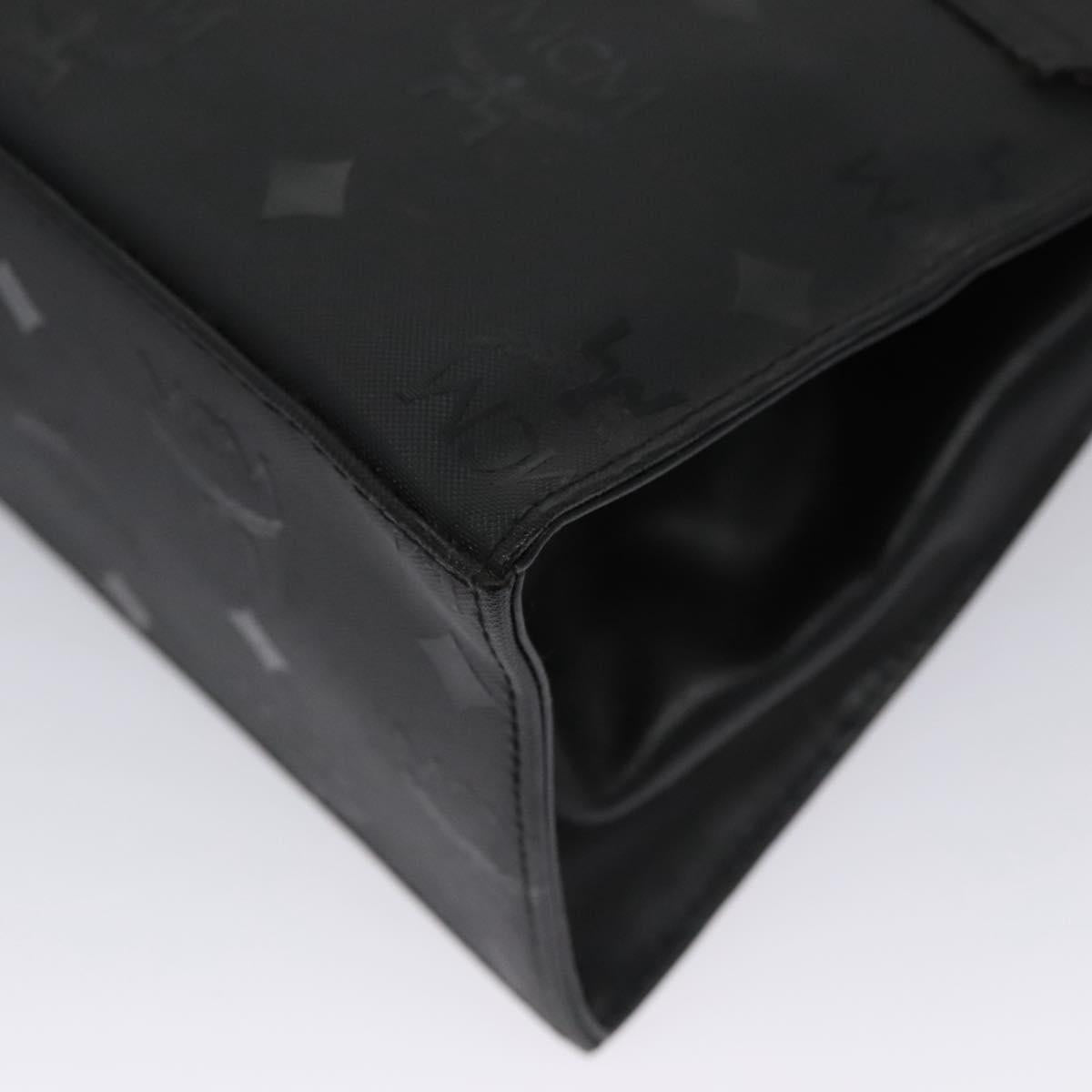 MCM Vicetos Logogram Hand Bag Nylon Black Gold Auth BD073