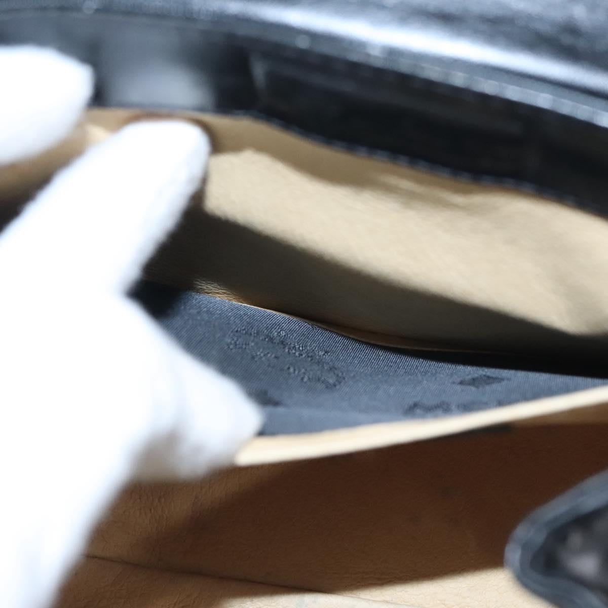 MCM Vicetos Logogram Hand Bag Nylon Black Gold Auth BD073