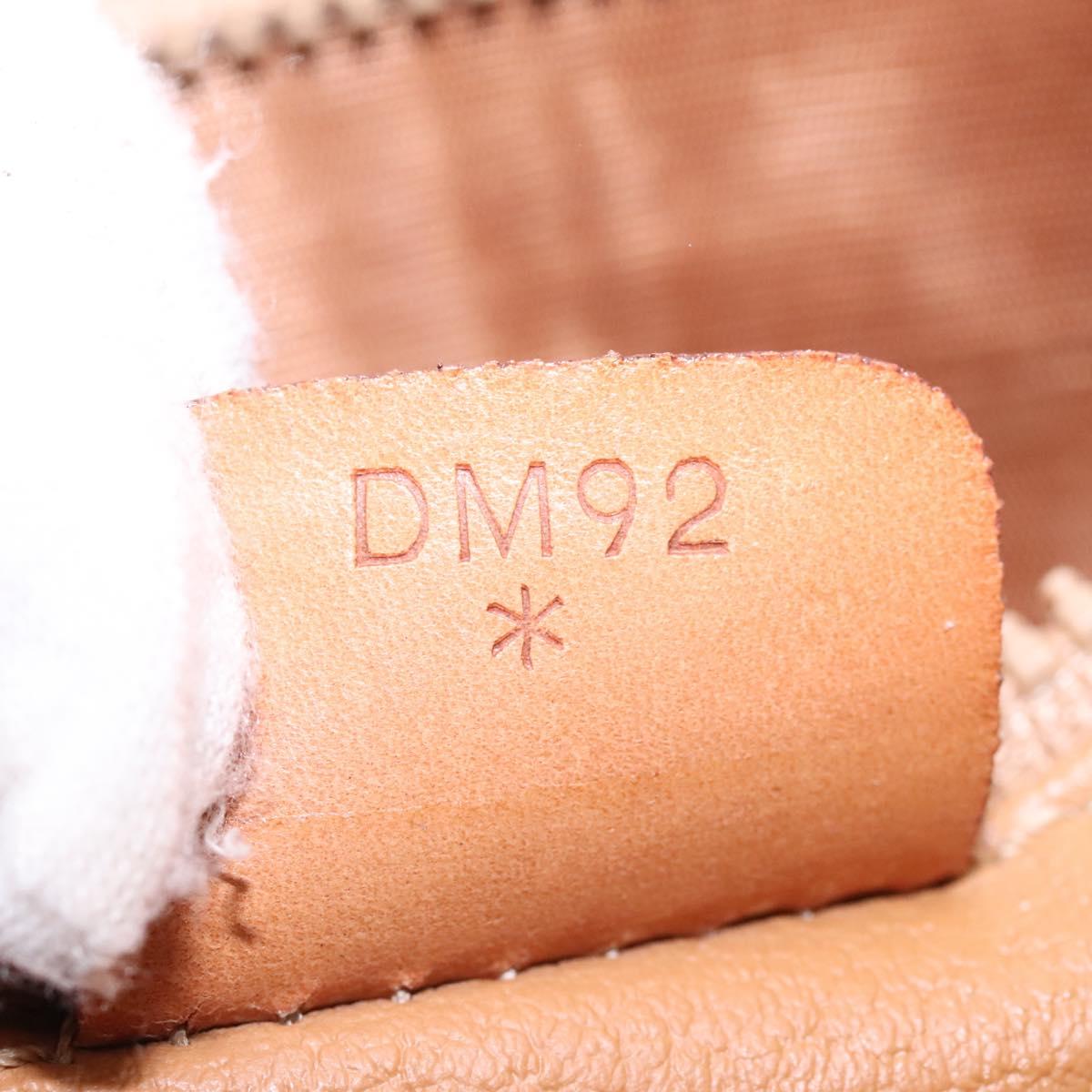 CELINE Macadam Canvas Shoulder Bag Beige Gold Auth BD092