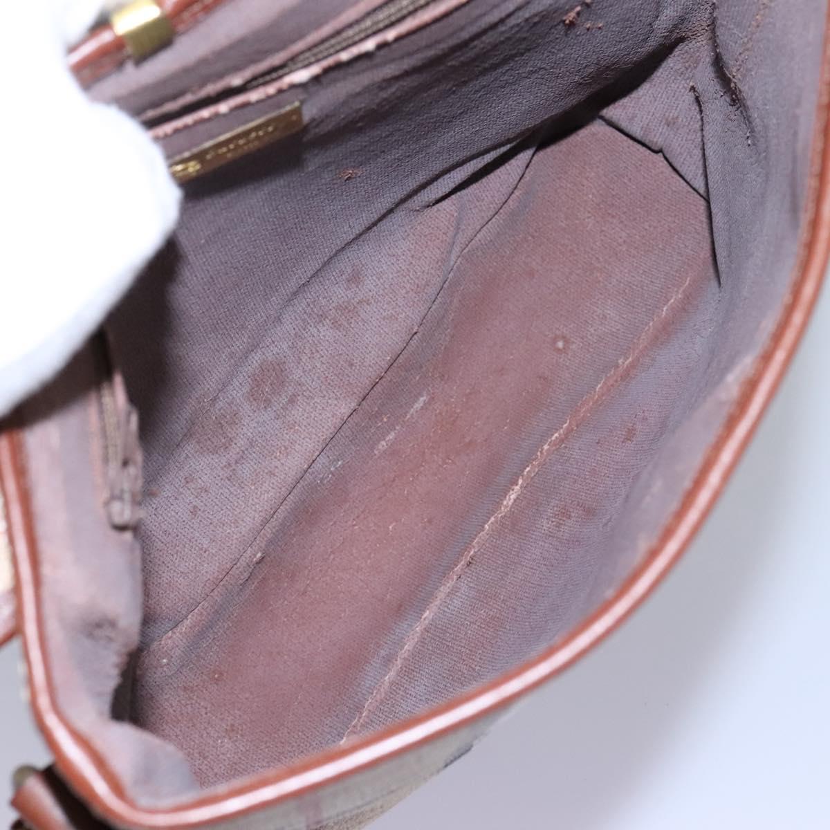 Burberrys Nova Check Shoulder Bag PVC Leather Beige Brown gold Auth BD093