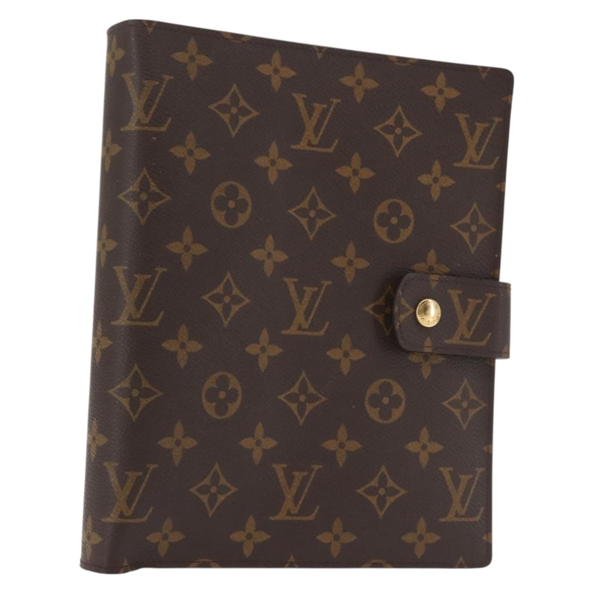LOUIS VUITTON Monogram Agenda GM Day Planner Cover R20006 LV Auth BD1000