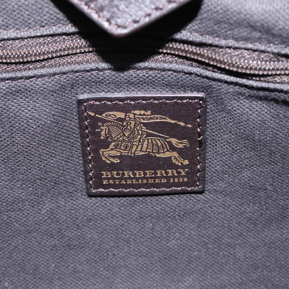 BURBERRY Nova Check Shoulder Bag PVC Beige Auth BD1024