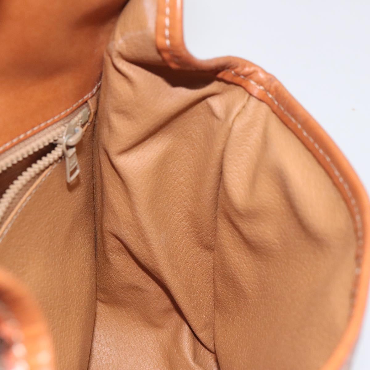 CELINE Macadam Canvas Shoulder Bag PVC Leather Brown Gold Auth BD1027