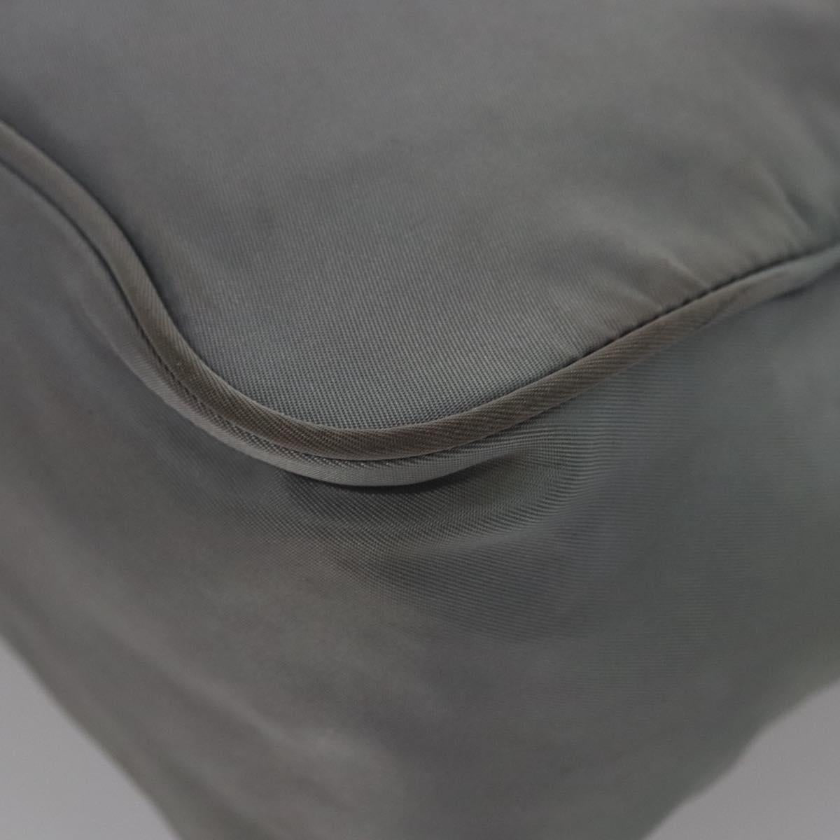 PRADA Hand Bag Nylon Gray Auth BD1037