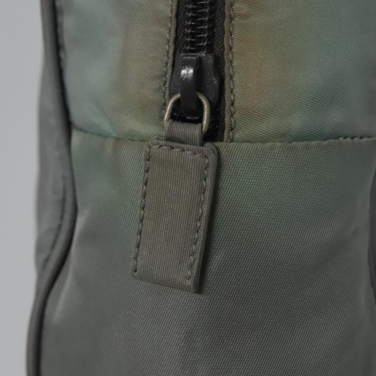 PRADA Hand Bag Nylon Gray Auth BD1037