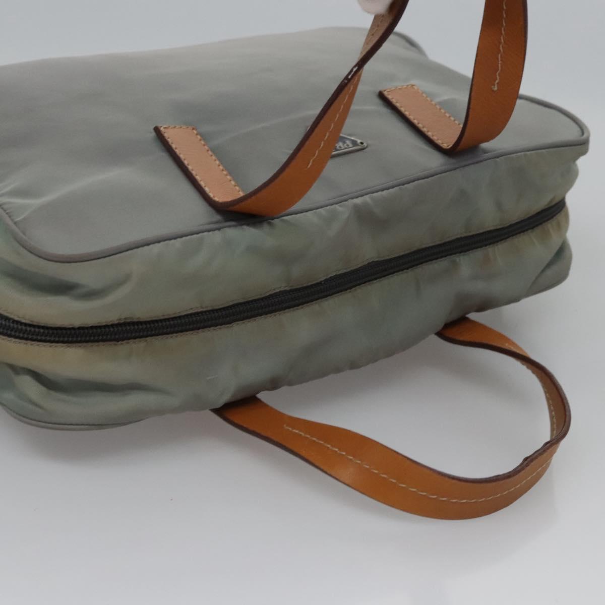 PRADA Hand Bag Nylon Gray Auth BD1037