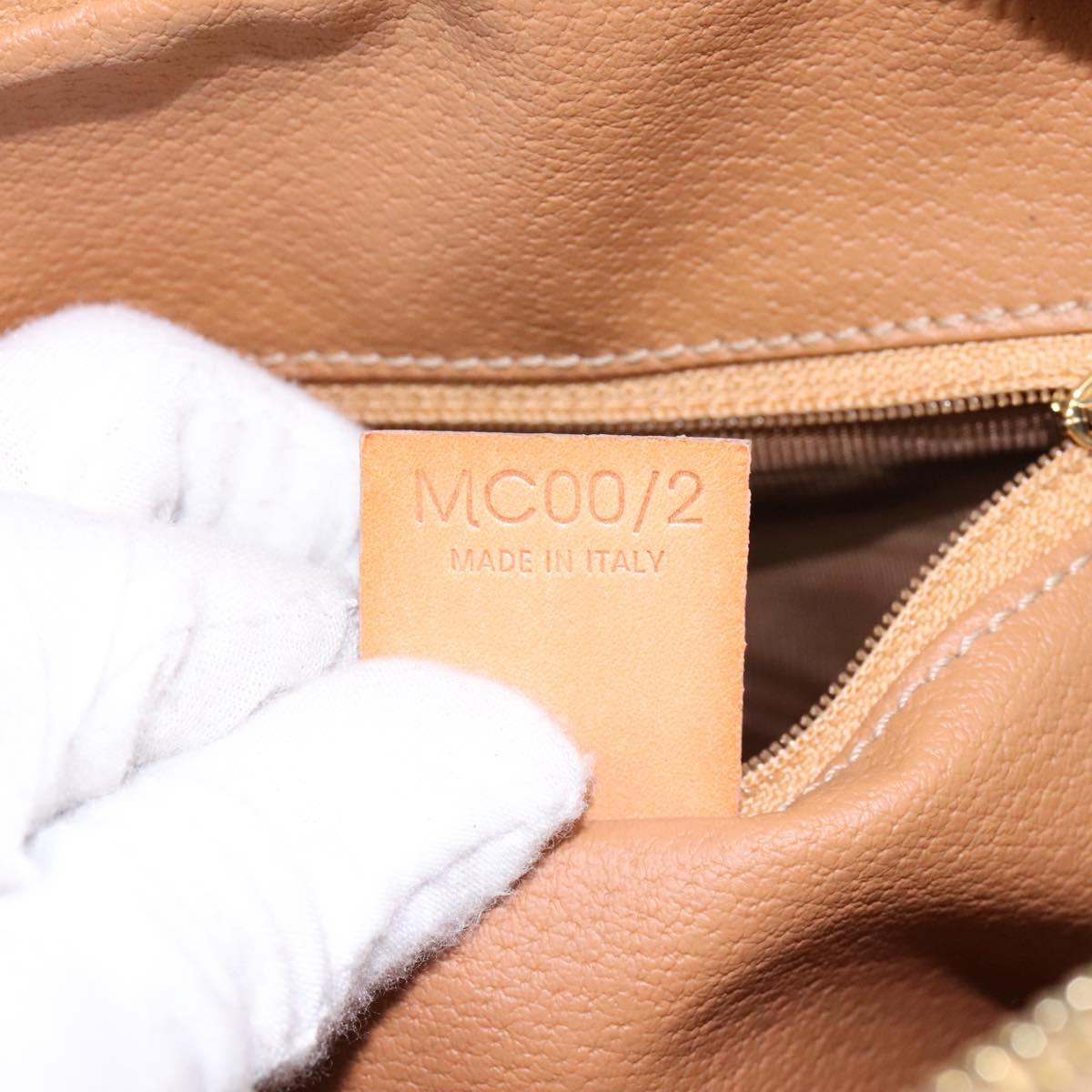 CELINE Macadam Canvas Backpack PVC Leather Beige Auth BD1038