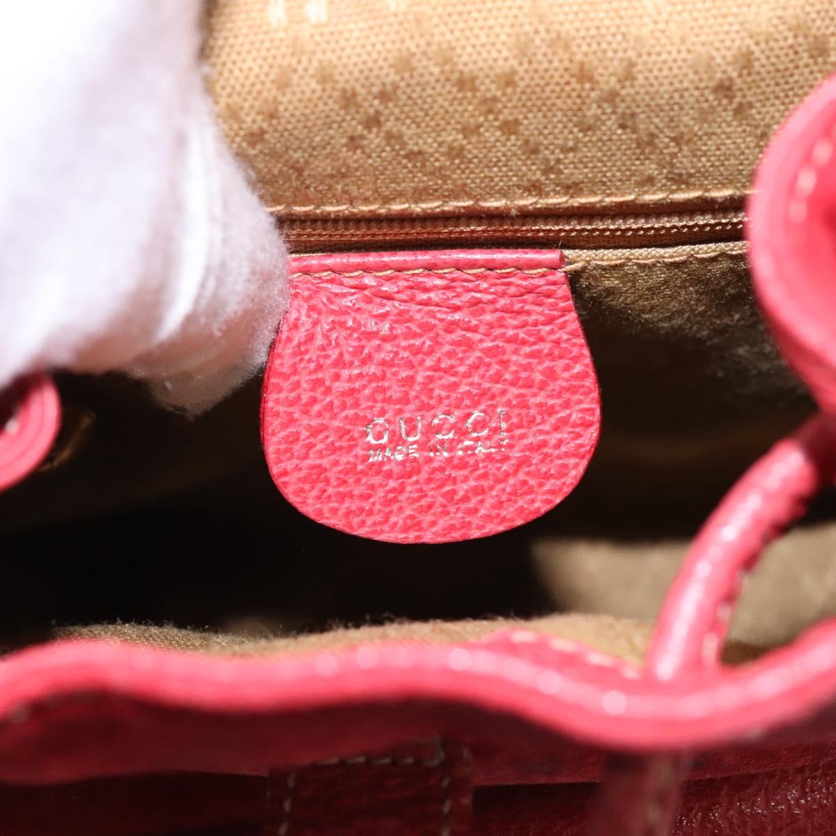 GUCCI Bamboo Backpack Suede Leather Red Gold 003 1705 0030 Auth BD1040