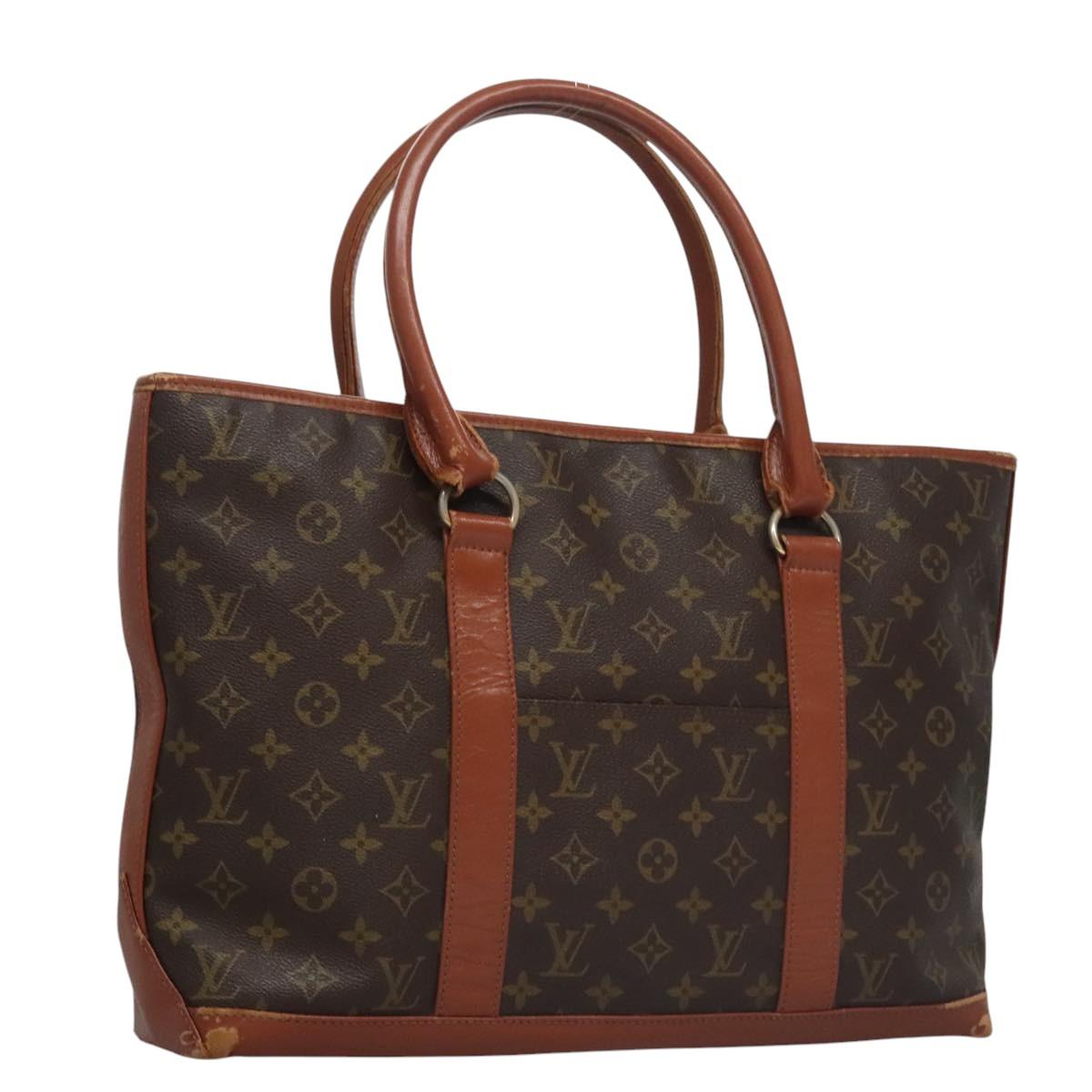 LOUIS VUITTON Monogram Sac Weekend PM Hand Bag M42425 LV Auth BD1042