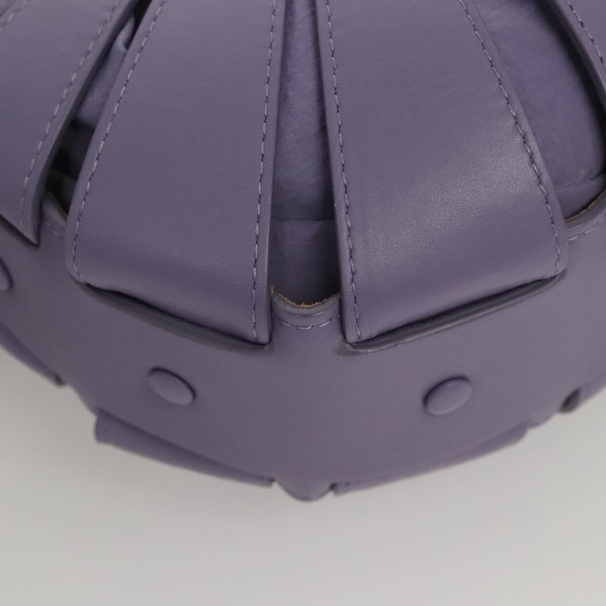 BOTTEGA VENETA Shell Shoulder Bag Leather Purple Auth BD1058AV