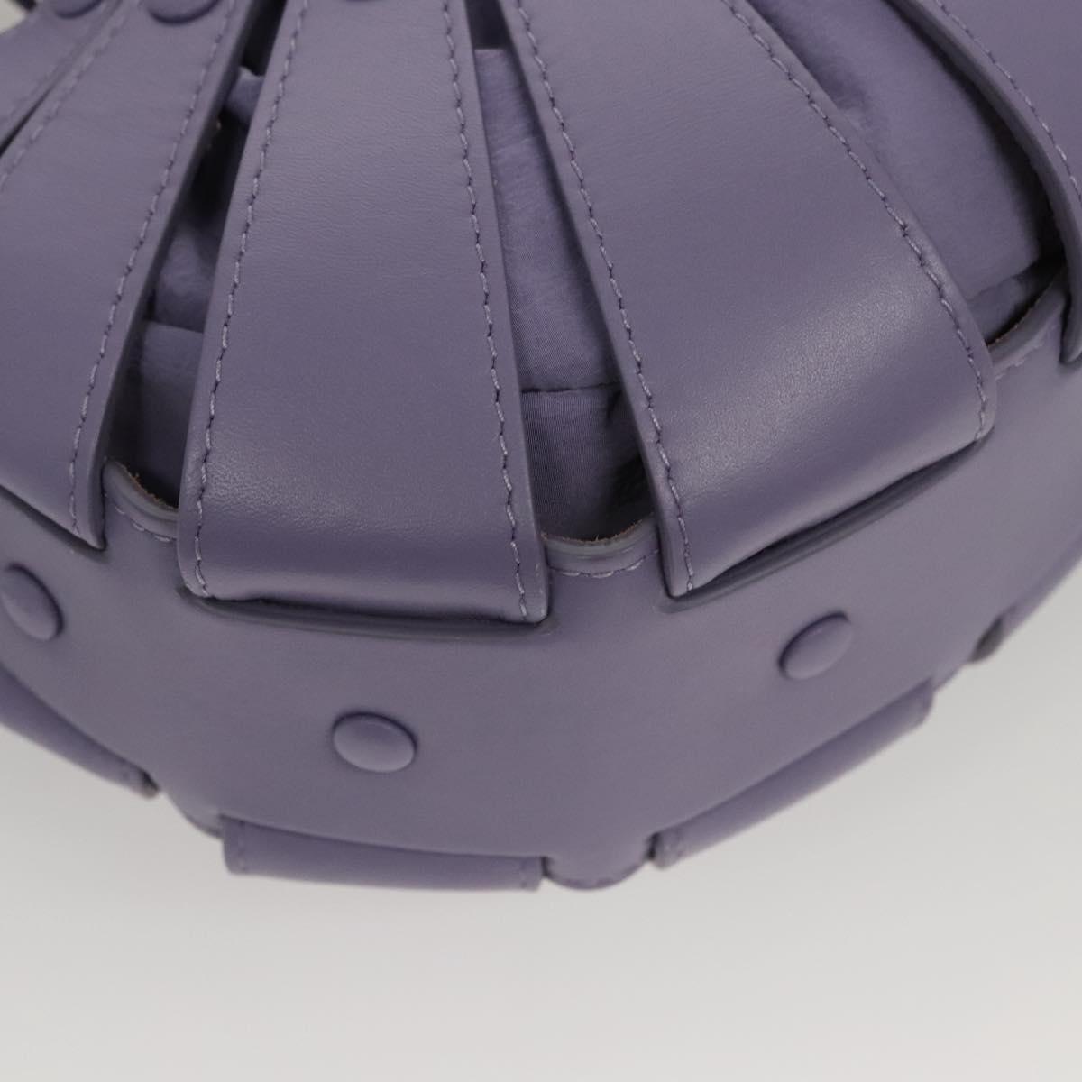 BOTTEGA VENETA Shell Shoulder Bag Leather Purple Auth BD1058AV
