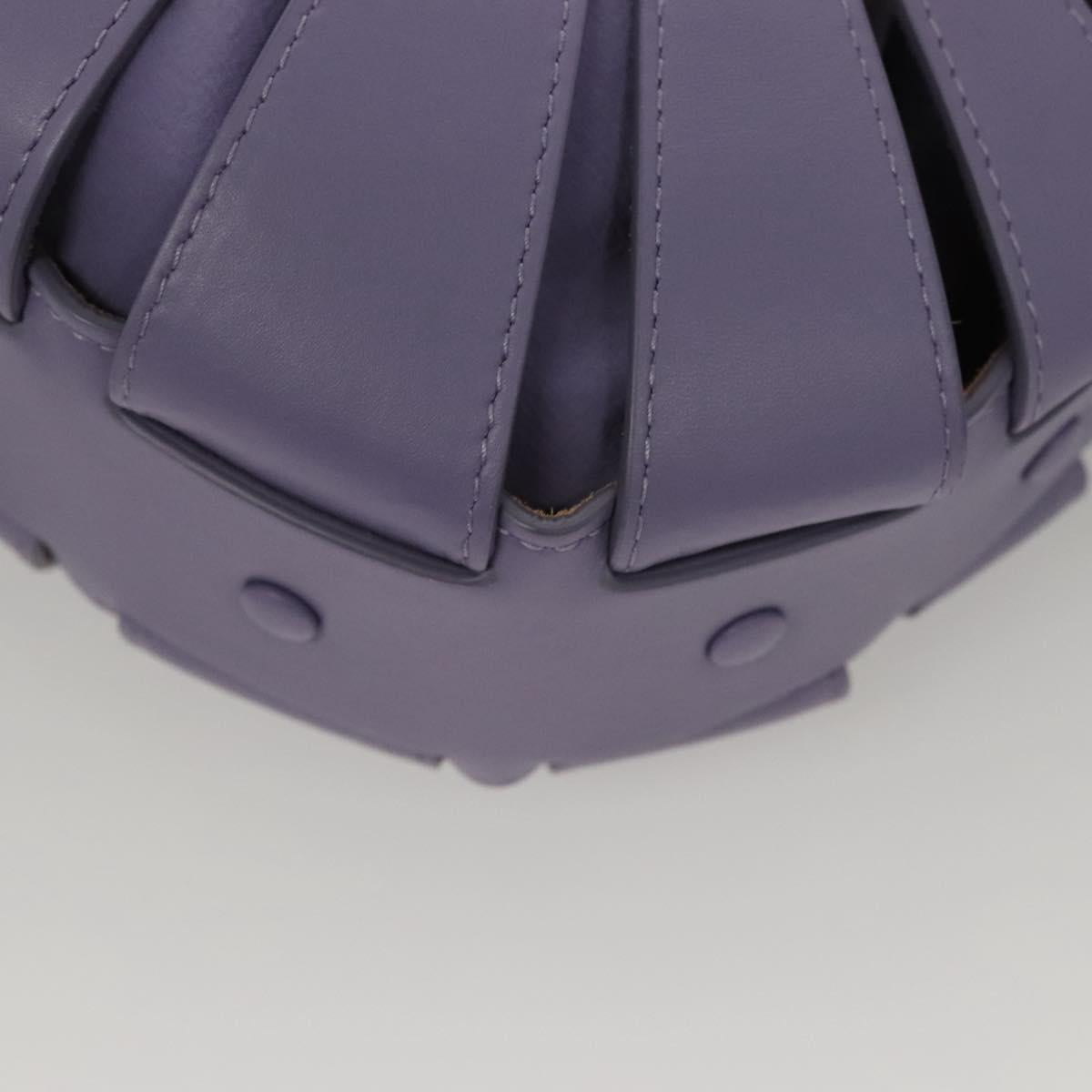 BOTTEGA VENETA Shell Shoulder Bag Leather Purple Auth BD1058AV