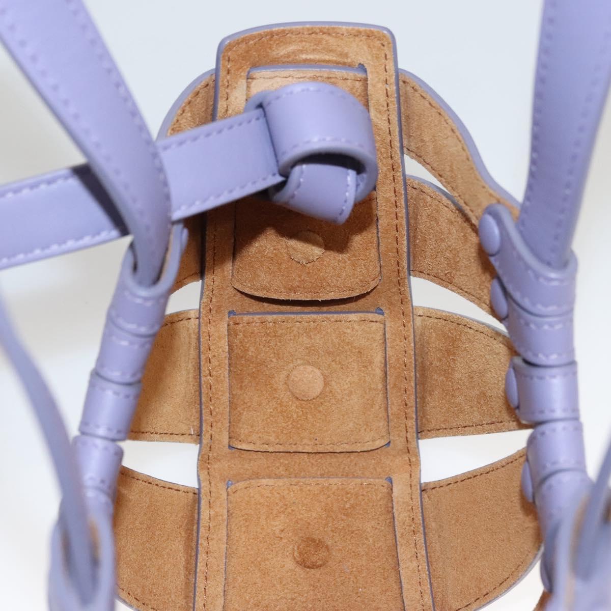 BOTTEGA VENETA Shell Shoulder Bag Leather Purple Auth BD1058AV