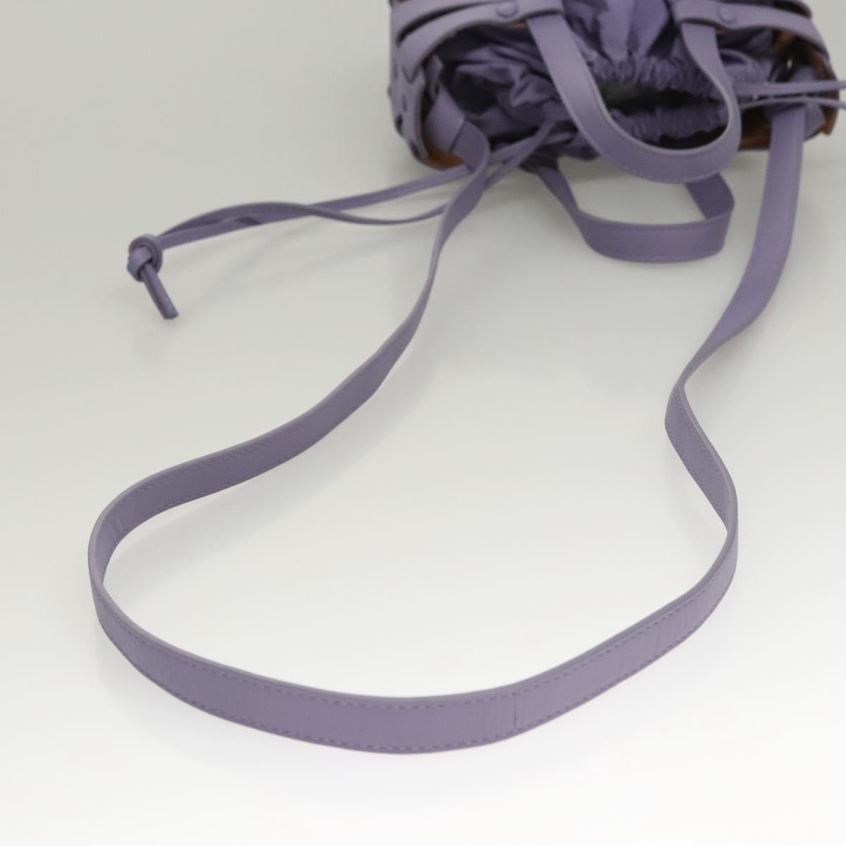 BOTTEGA VENETA Shell Shoulder Bag Leather Purple Auth BD1058AV