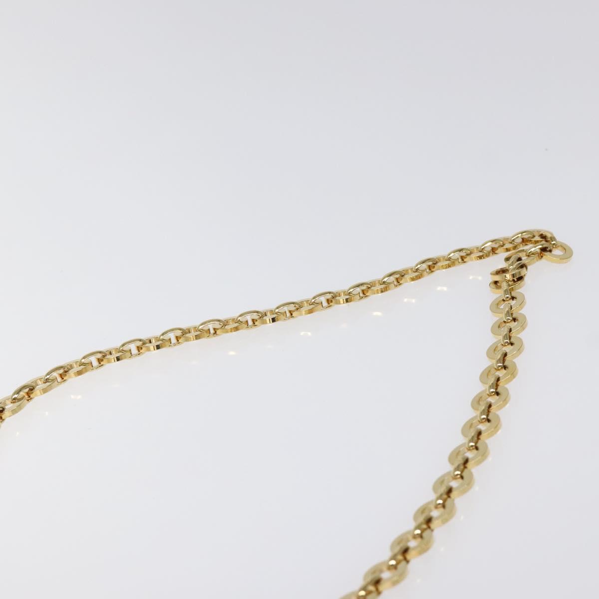 Salvatore Ferragamo Gancini Chain Shoulder Bag Leather Navy Gold Auth BD1060