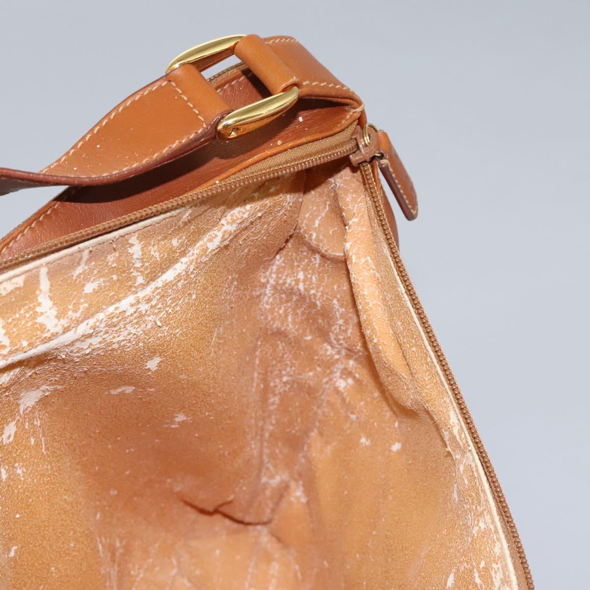 GUCCI Web Sherry Line Shoulder Bag Leather Brown Red Green Auth BD1064