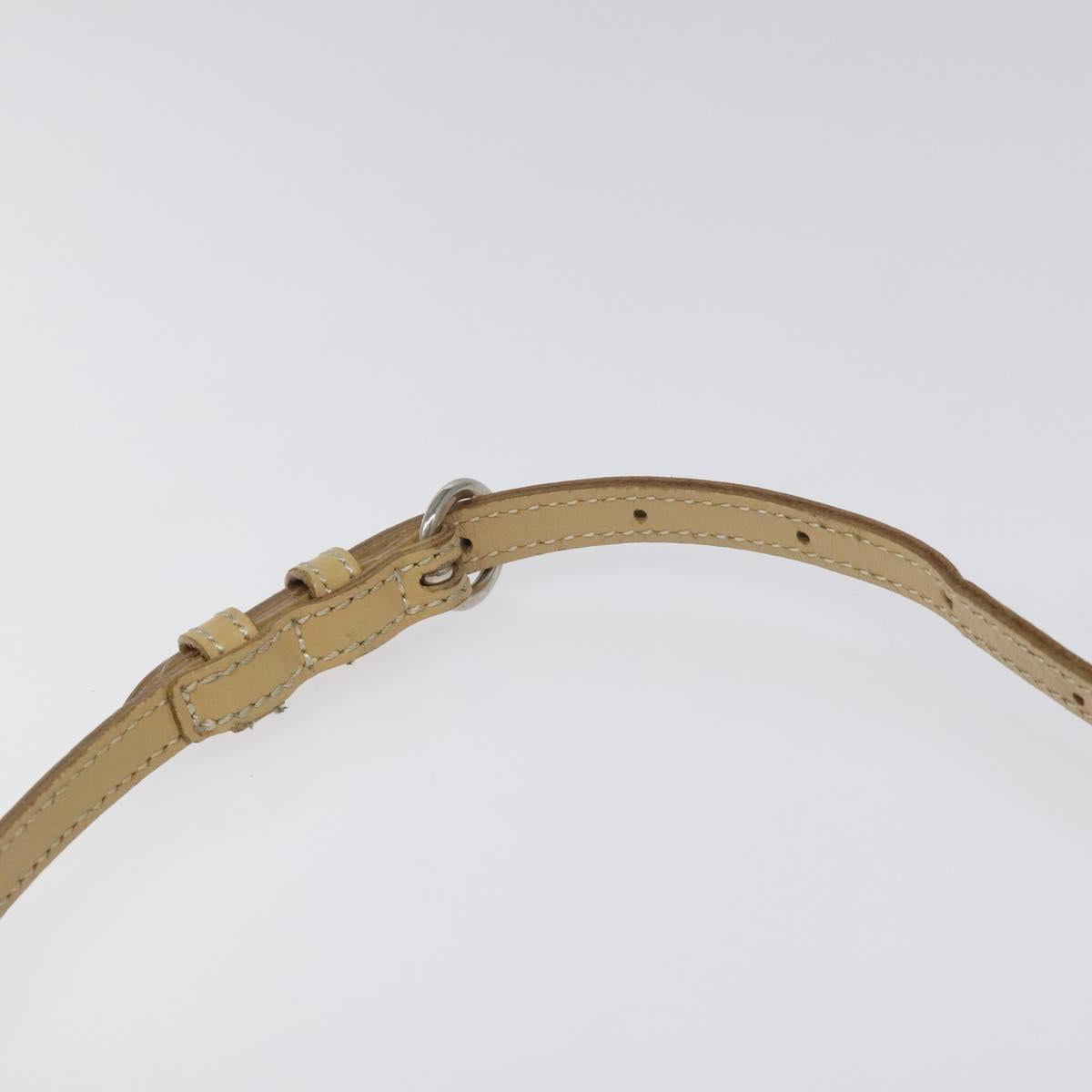 BURBERRY Nova Check Blue Label Shoulder Bag Nylon Beige Silver Auth BD107