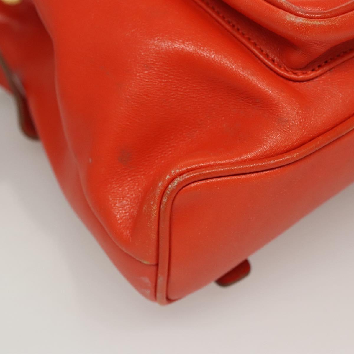 GUCCI Bamboo Backpack Leather Orange 003 2058 0030 Auth BD1084