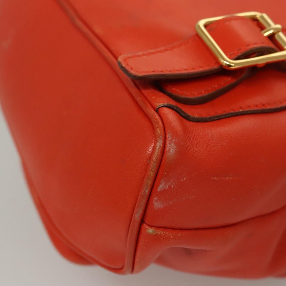 GUCCI Bamboo Backpack Leather Orange 003 2058 0030 Auth BD1084
