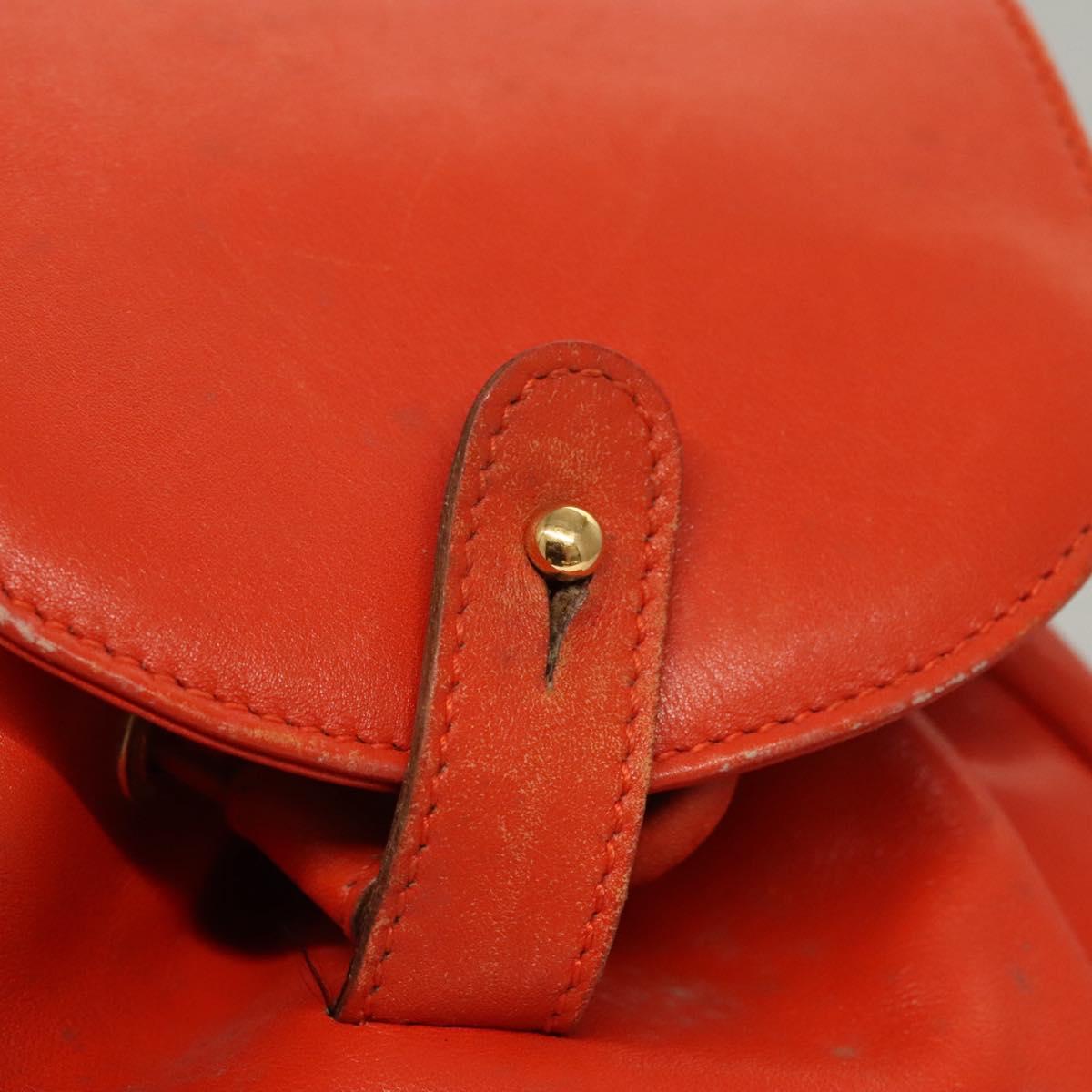 GUCCI Bamboo Backpack Leather Orange 003 2058 0030 Auth BD1084