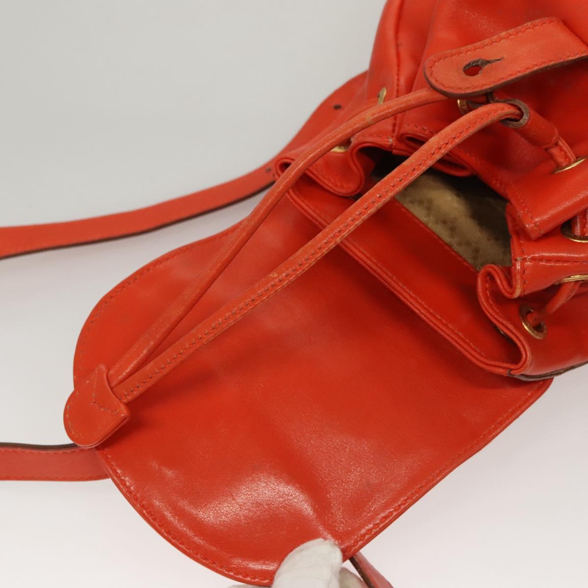 GUCCI Bamboo Backpack Leather Orange 003 2058 0030 Auth BD1084