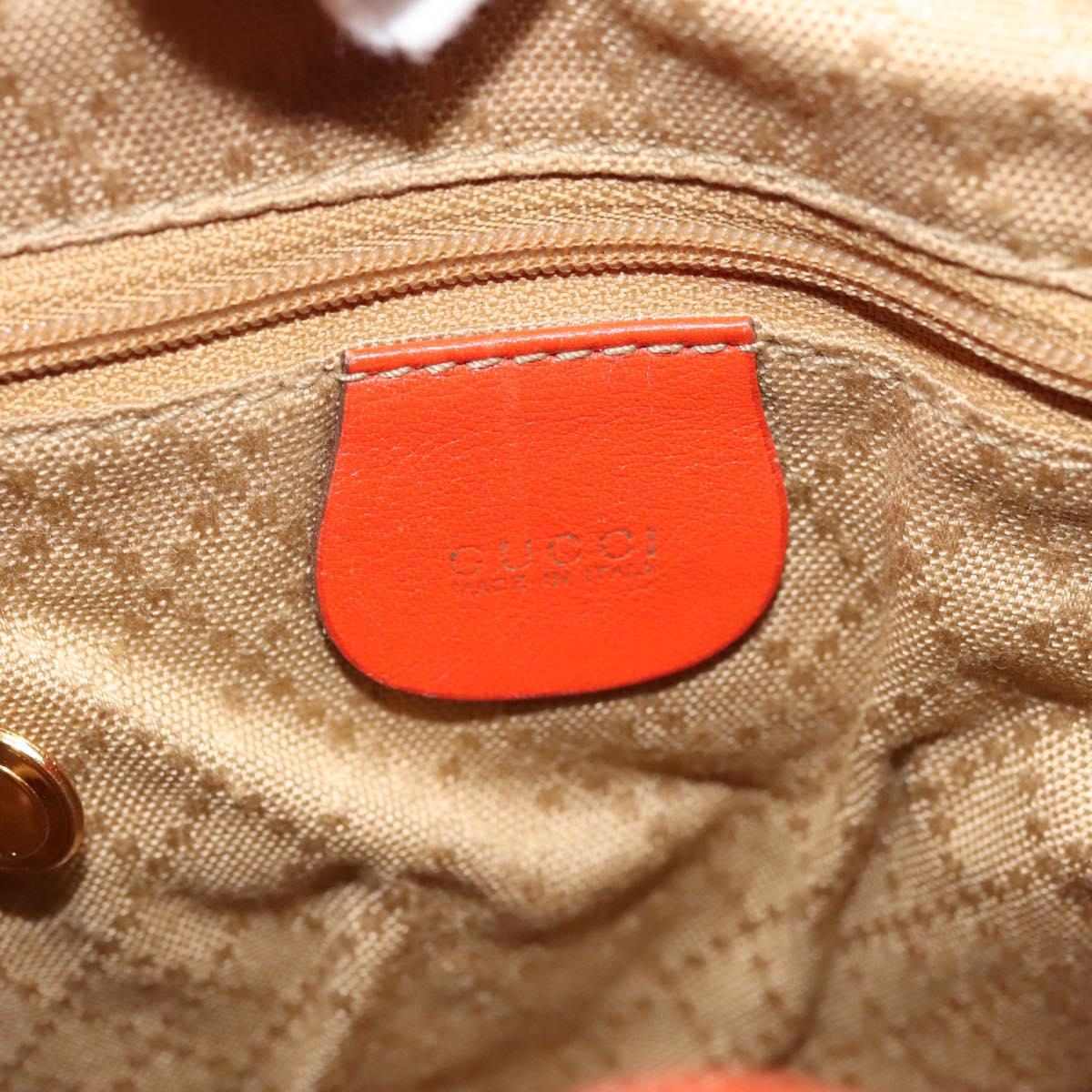 GUCCI Bamboo Backpack Leather Orange 003 2058 0030 Auth BD1084