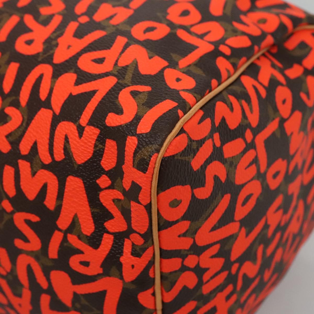 LOUIS VUITTON Monogram Graffiti Speedy 30 Hand Bag Orange M93705 Auth BD1094AM