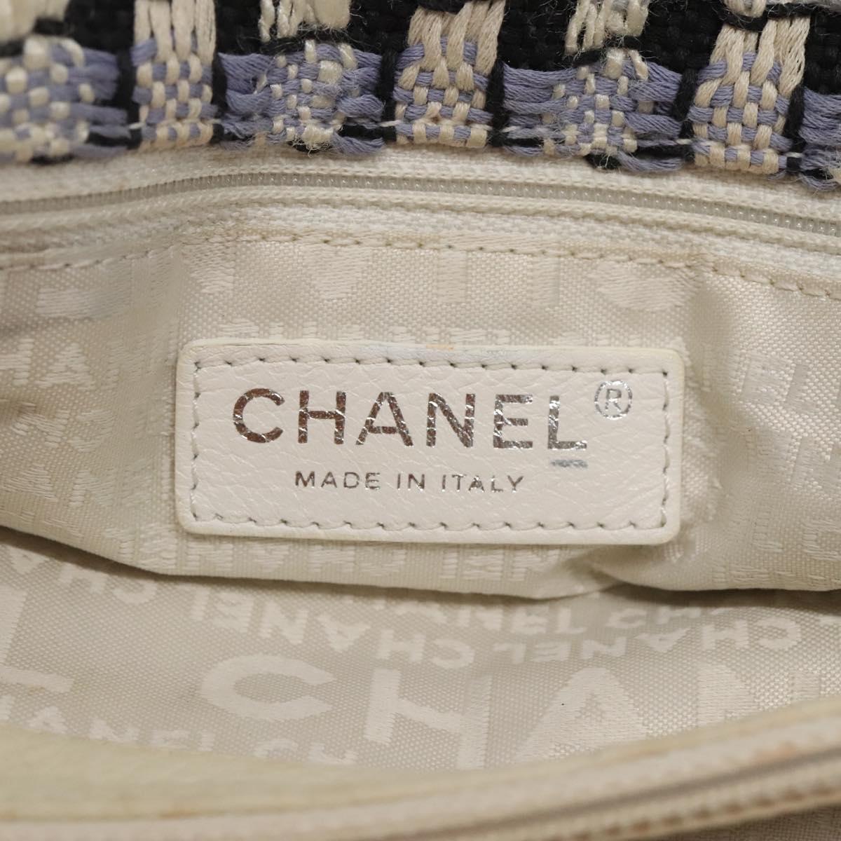 CHANEL Chain Shoulder Bag Tweed Blue CC Auth BD1099V
